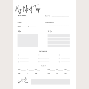 Trip Planner + Flights Schedule Insert | Single Page | Digital Planning & Printable