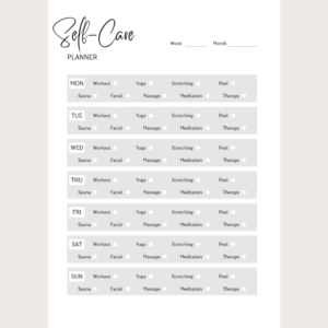 Self-Care Planner Insert | Single Page | Digital Planning & Printable