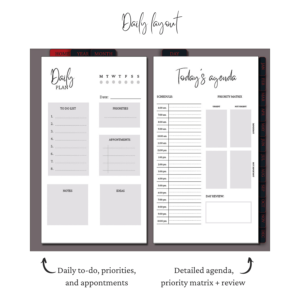 The Ultimate Yearly Digital Planner | Black&Red
