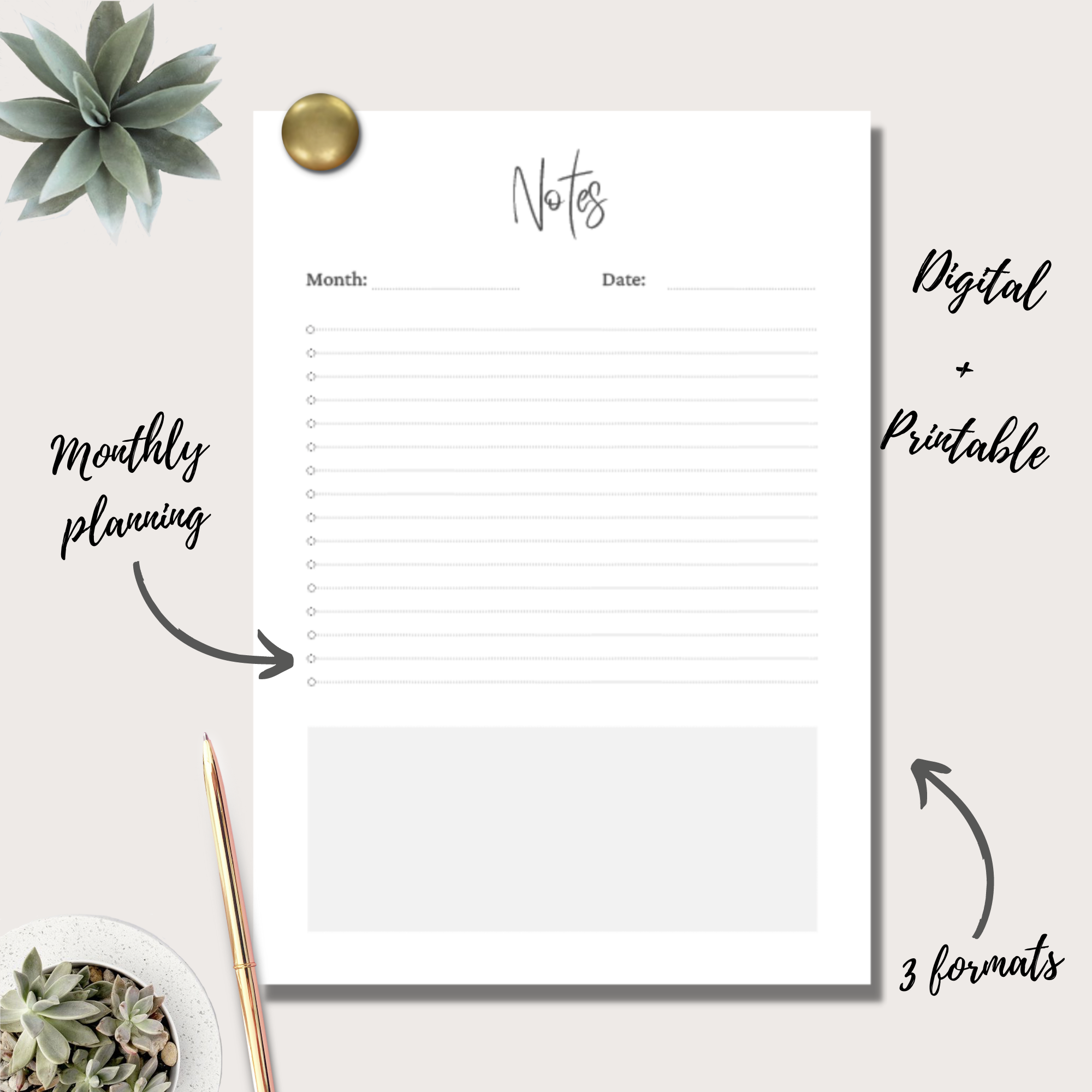 Daily Notes Planner Insert | Single Page - BlancPlanner