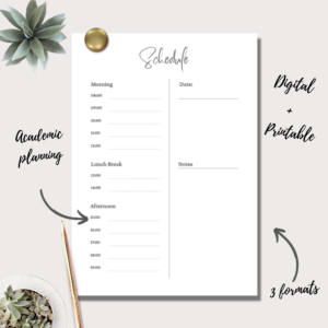 Daily Schedule Planner Insert | Single Page