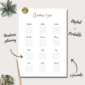 Academic Year Planner Insert | Single Page