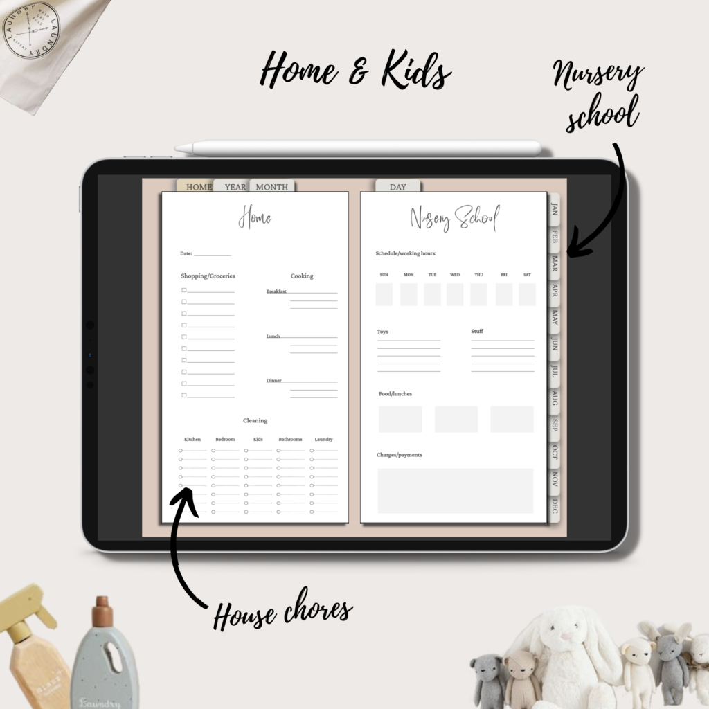 Mom’s Yearly Planner 2023-2024 | Digital Planning | Rose Gold ...