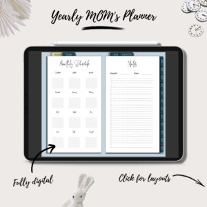 Yearly mom's planner in light blue