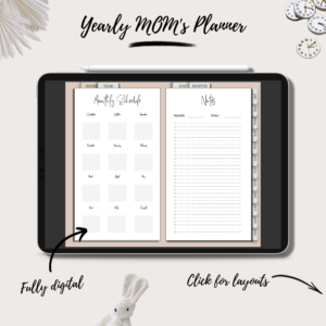 Yearly mom's planner in beige