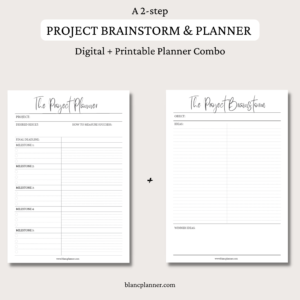The Project Brainstorm + Planner Inserts | Project Planner Bundle | 2 sizes | Digital Planning and Printable PDFs