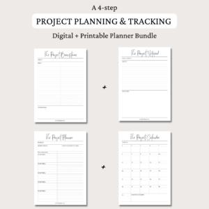 Project Brainstorm + Notepad + Planner + Calendar Inserts | Project Planner Bundle | 2 sizes | Digital Planning and Printable PDFs