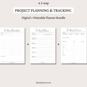 The Project Brainstorm + Planner + Overview Inserts | Project Planner Bundle | 2 sizes | Digital Planning and Printable PDFs