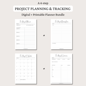 Project Brainstorm+ Planner + Calendar + Overview Inserts | Project Planner Bundle | 2 sizes | Digital Planning and Printable PDFs