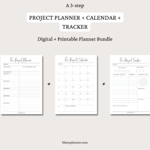 The Project Planner + Calendar + Tracker Inserts | Project Planner Bundle | 2 sizes | Digital Planning and Printable PDFs