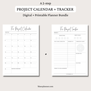 The Project Calendar + Tracker Inserts | Project Planner Bundle | 2 sizes | Digital Planning and Printable PDFs
