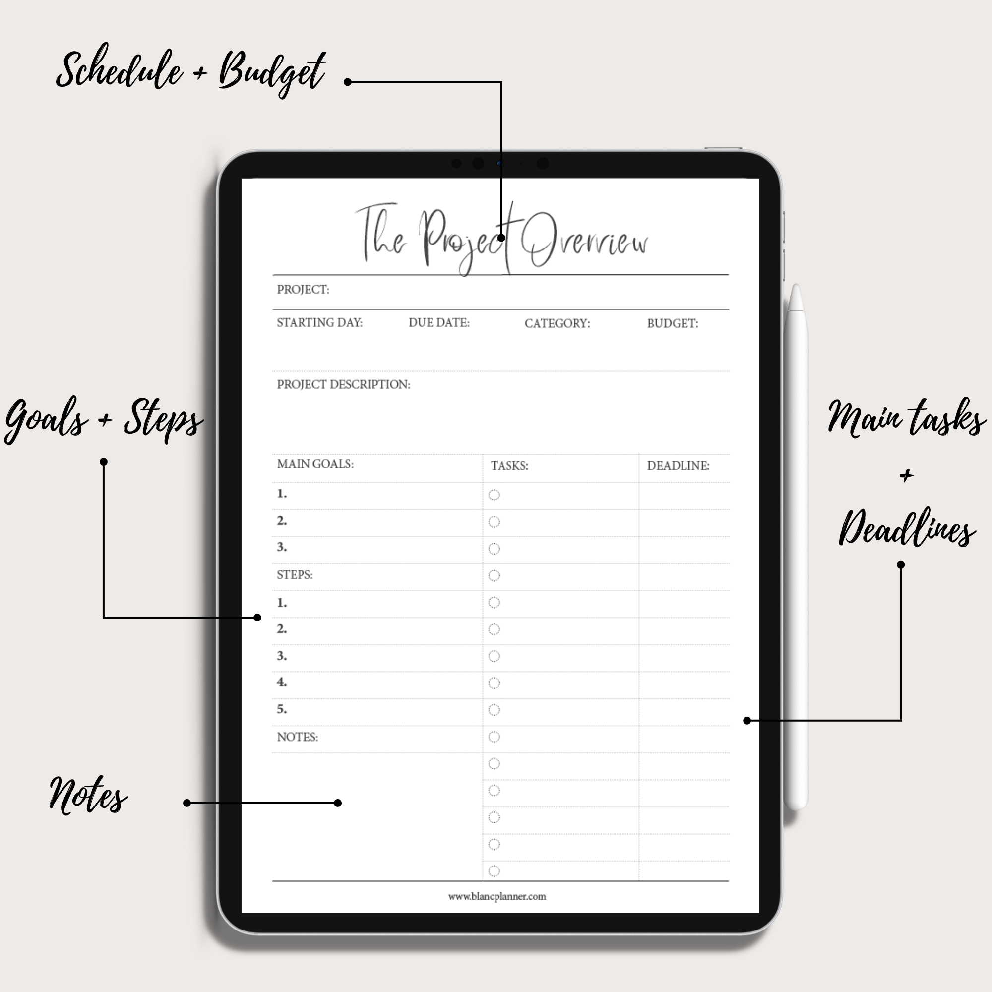 The Project Planner + Overview Inserts | Project Planner Bundle | 2 ...