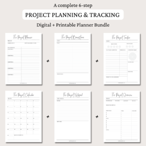 Project Planner + Tracker Pack | 6 Pages | Digital Planning and Printable PDFs