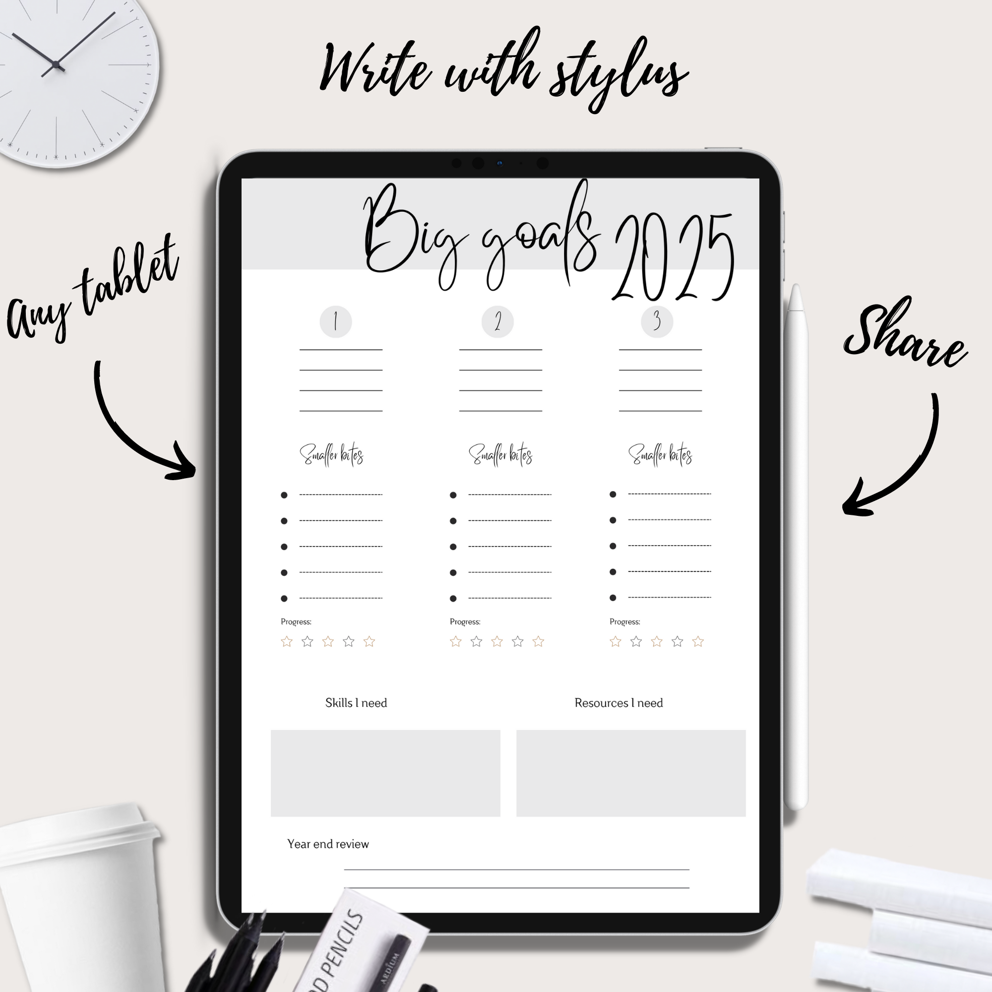 Big Goals 2025 Planner Insert Single Page Digital Planning