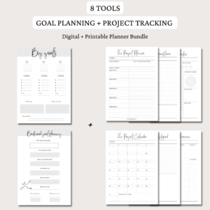 Big Goals + Backward Goal Planner + 6-steps Project Planner | Digital Planning and Printable PDFs