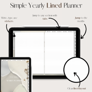 The Simple Yearly Planner In Pastel Foil | Lined