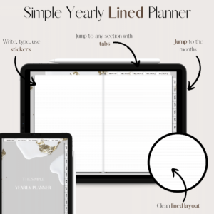 The Simple Yearly Planner In Winter Gray | Lined