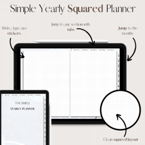 The Simple Yearly Planner In Snowy | Squared | Large Squares