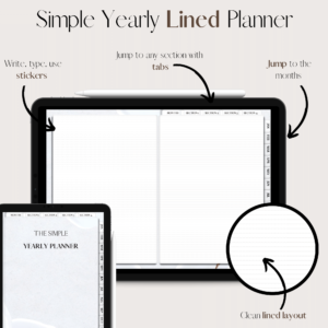 The Simple Yearly Planner In Snowy | Lined