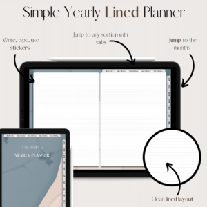 The Simple Yearly Planner In Soft Blue | Lined