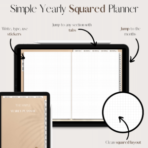 Yearly squared digital planner