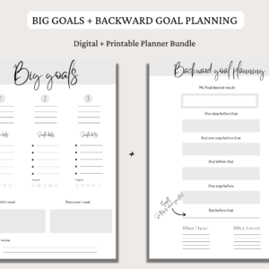 Big Goals + Backward Goal Planning Set | Digital Planning & Printable