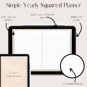 The Simple Yearly Planner In Beige Cardboard | Squared | Small Squares