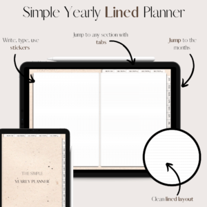 The Simple Yearly Planner In Beige Cardboard | Lined