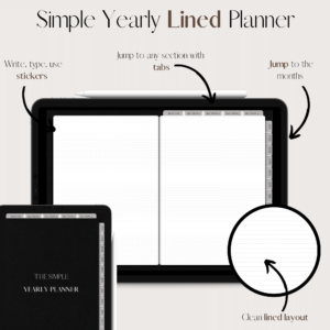 The Simple Yearly Planner In Pure Black | Lined