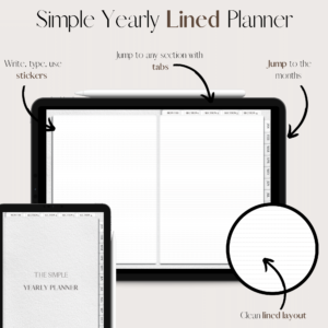 The Simple Yearly Planner In Pure White | Lined