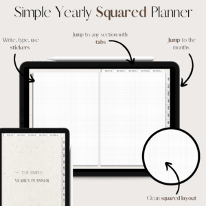 The Simple Yearly Planner In White Cardboard | Squared | Small Squares