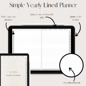 The Simple Yearly Planner In White Cardboard | Lined