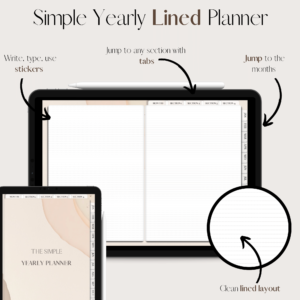 The Simple Yearly Planner In Pinky Beige | Lined