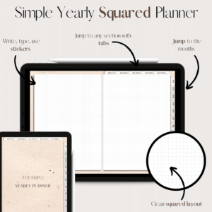 The Simple Yearly Planner In Beige Cardboard | Squared | Large Squares