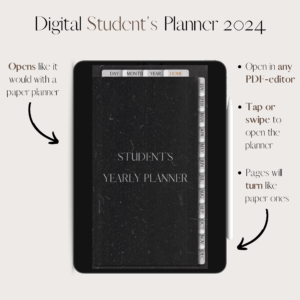 The Ultimate Student’s Planner 2024 | Afrah | Black Cardboard