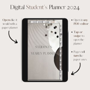 The Ultimate Student’s Planner 2024 | Afrah | Gray Sparkle