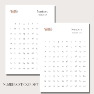 Numbers | Digital Stickers Set | Digital Planning + Notion | Black