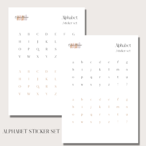 Alphabet | Digital Stickers Set | Digital Planning + Notion | Black&Gold