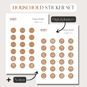 Home | Digital Stickers Set | Digital Planning + Notion | Gold Cover