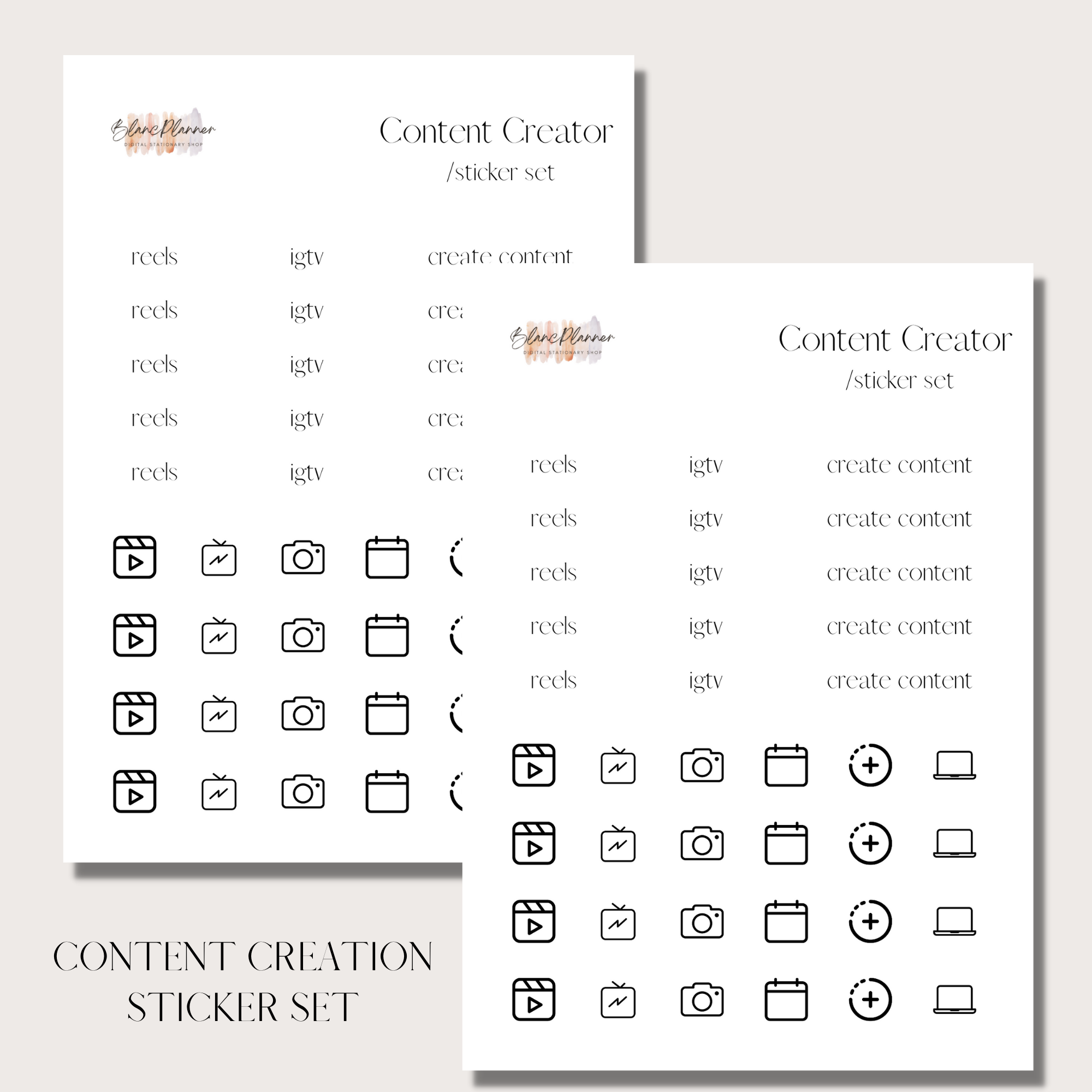 Content Creatore Sticker Content Creator | Digital Stickers Set | Digital Planning + Notion ...