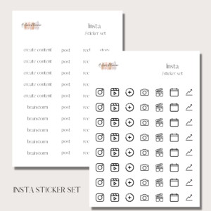 Insta Creator | Digital Stickers Set | Digital Planning + Notion | Black