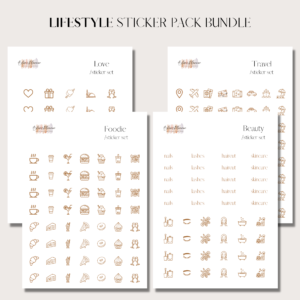 Lifestyle Pack | Digital Stickers Set Bundle | Digital Planning + Notion | Gold