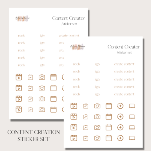 Content Creator | Digital Stickers Set | Digital Planning + Notion | Gold