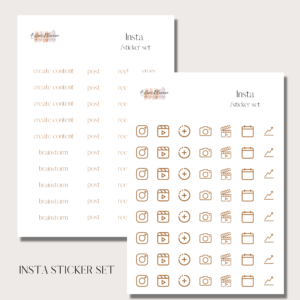 Insta Creator | Digital Stickers Set | Digital Planning + Notion | Gold