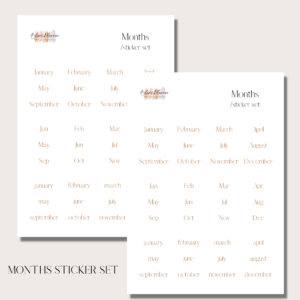 Months | Digital Stickers Set | Digital Planning + Notion | Gold