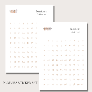Numbers | Digital Stickers Set | Digital Planning + Notion | Gold