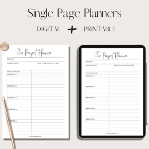 Single Page Planners
