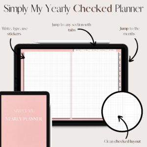 Simply My Yearly Planner | Checked pages | Blush pink
