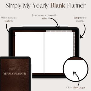 Simply My Yearly Planner | Blank pages | Dark brown