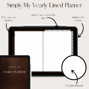 Simply My Yearly Planner | Lined pages | Dark brown
